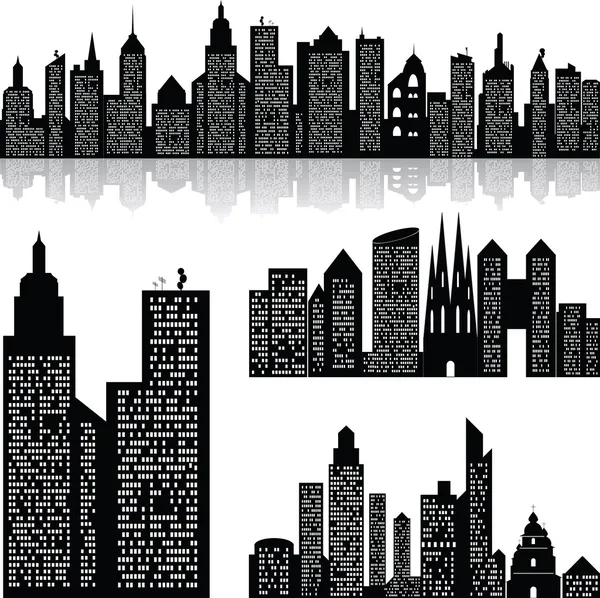 Ville skyline fond vectoriel — Image vectorielle