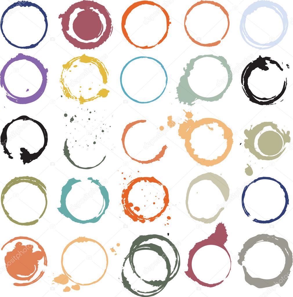 Multicolored vector grungy circles