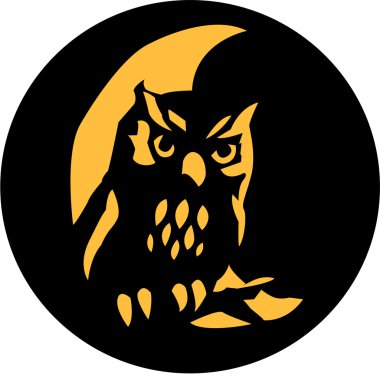 Owl stencil clipart