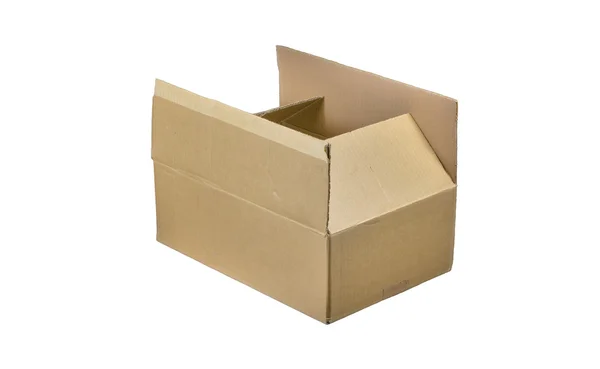 Caja de cartón aislada en blanco — Foto de Stock