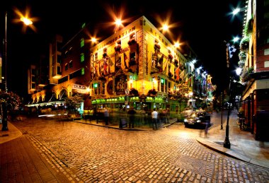 Temple Bar Street in Dublin, Ireland clipart