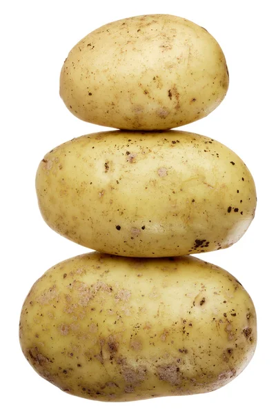 Un stock de trois pommes de terre — Photo