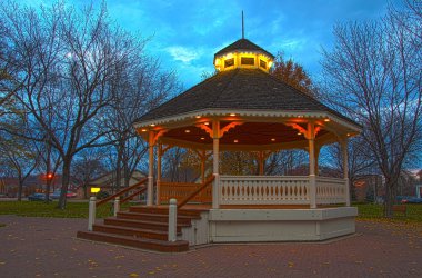 Gazebo at Dusk in Chaska clipart