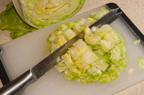 Cut up Iceburg Lettuce — Stock Photo, Image