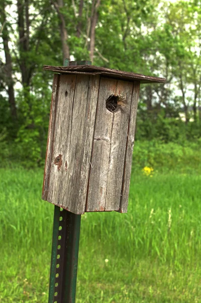 Деревянный птичий дом — стоковое фото