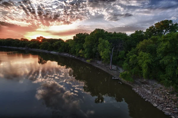 Tramonto del fiume Minnesota — Foto Stock