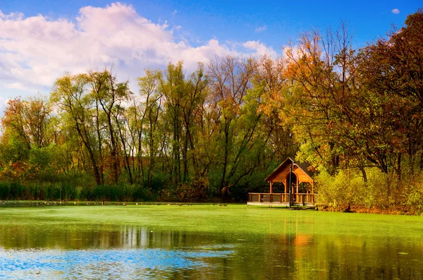 Pavillon auf einem Teich — Stockfoto