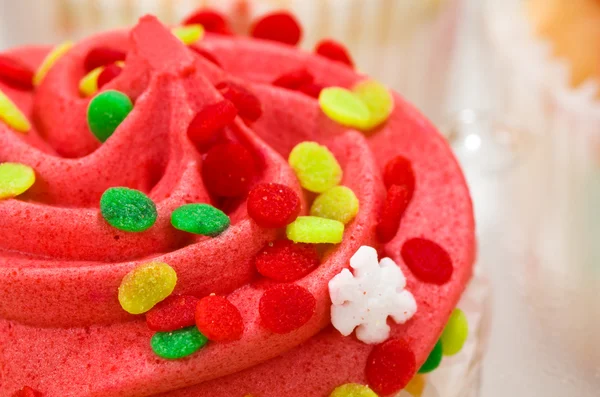 Cupcake rosso singolo — Foto Stock