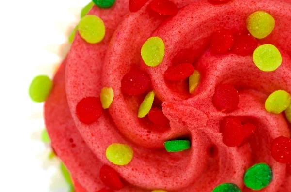 Cupcake vermelho único — Fotografia de Stock