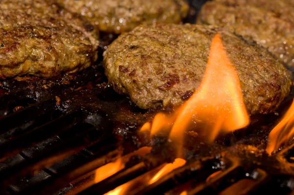 Grilling Burgers — Stock Photo, Image