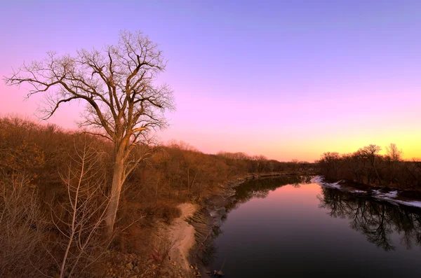 Minnesota river zonsondergang — Stockfoto