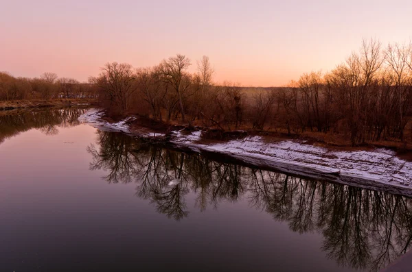 Міннесота річки захід сонця — стокове фото