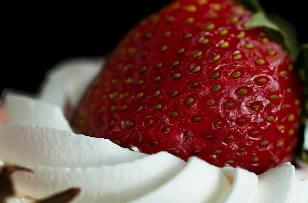 Strawberry and Whipped Cream — Stock Photo, Image