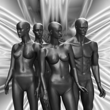 Mannequins of future clipart