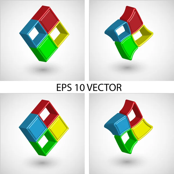 Sada čtyř logotypů pro různé použití — Stockový vektor