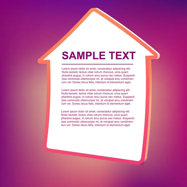 Illustration vectorielle du cadre texte - maison — Image vectorielle