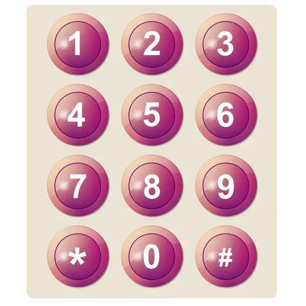 Векторні скляні кнопки з цифрами — стоковий вектор