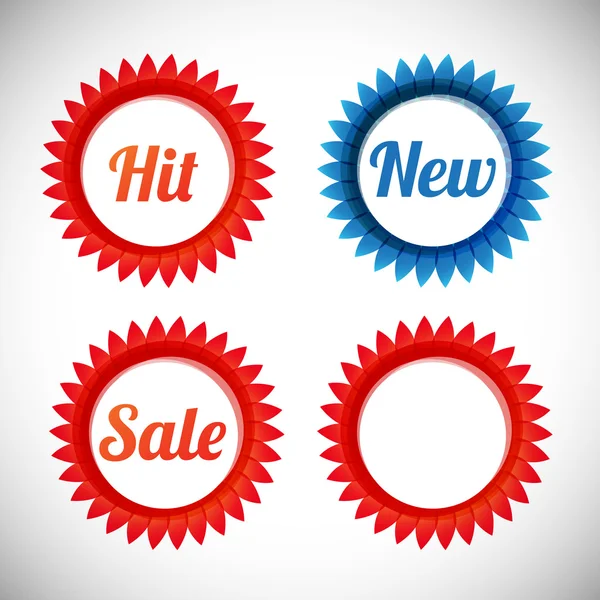 Vector stickers — sale, new, hit — Stock Vector