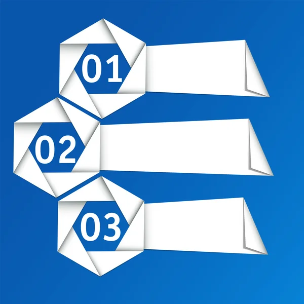 Conjunto vectorial de banderas de papel de origami . — Vector de stock