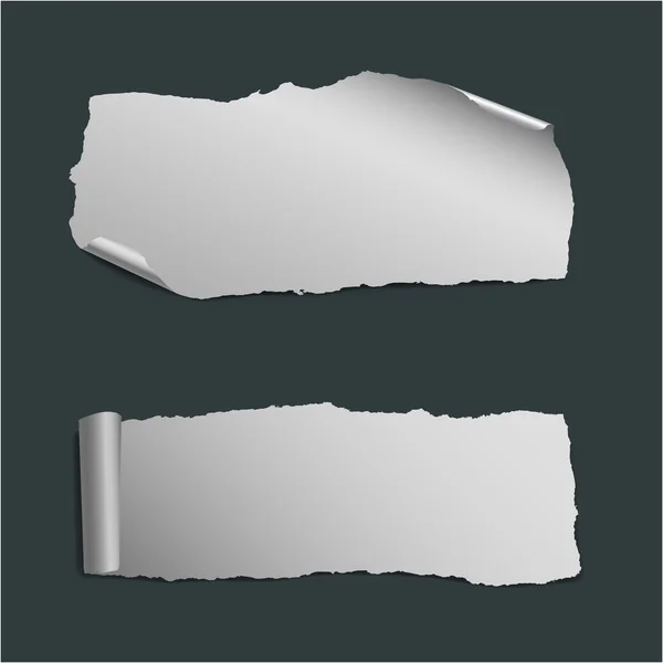 Sammlung von weißen zerrissenen Papierstücken — Stockvektor