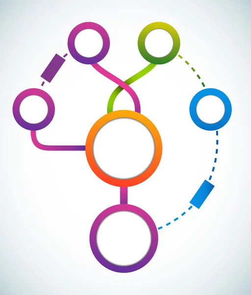 Prázdný Barevný kruh marketingové vývojový diagram — Stockový vektor