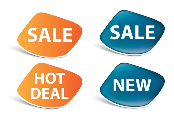 Vector stickers — sale, new, hot deal — Stock Vector