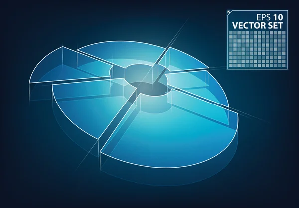 Neon glow vektor business diagram — Stock vektor