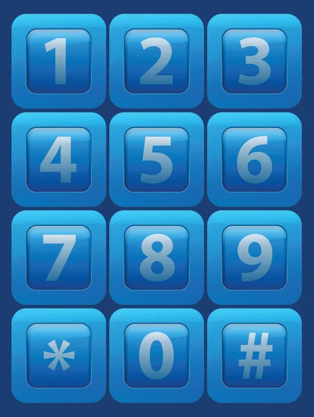Векторні скляні кнопки з цифрами — стоковий вектор