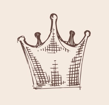 Hand drawn vector crown illustration clipart