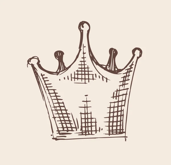 Ręcznie rysowane wektorowej korony — Wektor stockowy