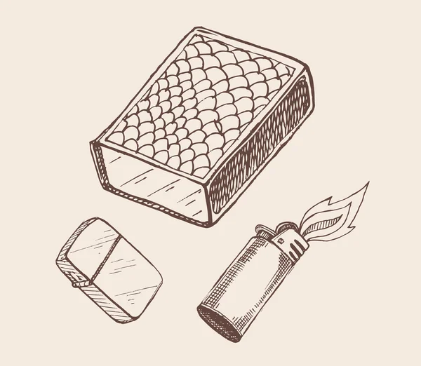 Jeu de briquets Sketch — Image vectorielle
