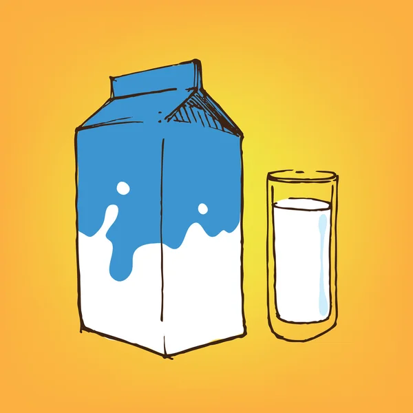 Zeichnung einer Milch — Stockvektor