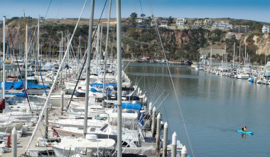 Boats at anchor at Dana Point Harbor #3 clipart