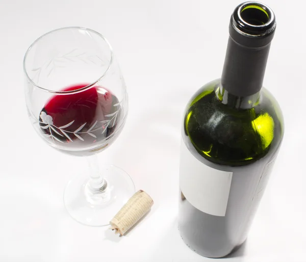 A bottle and a cup of wine — Stock Photo, Image