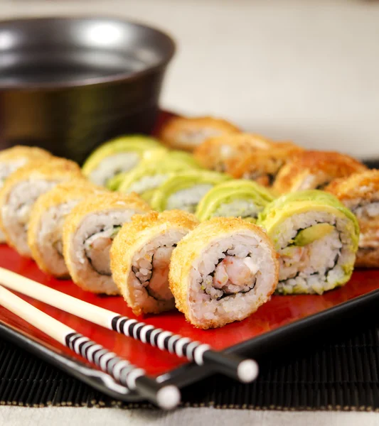 Sushi rolo closeup — Fotografia de Stock