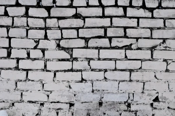 Vintage painted white brick wall — Stock Photo, Image