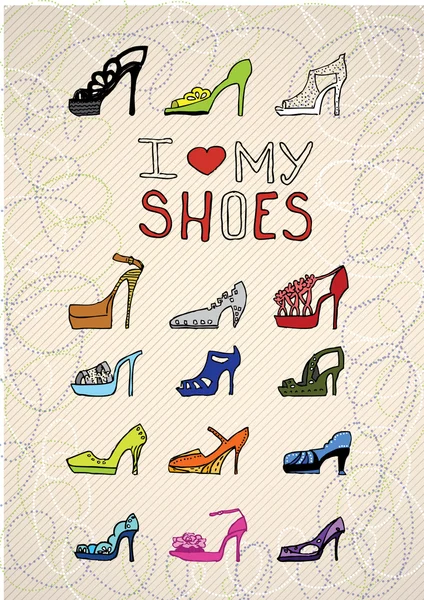 stock vector I love my shoes