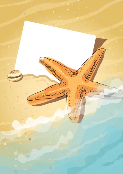 Starfishes on sand — Stock Vector