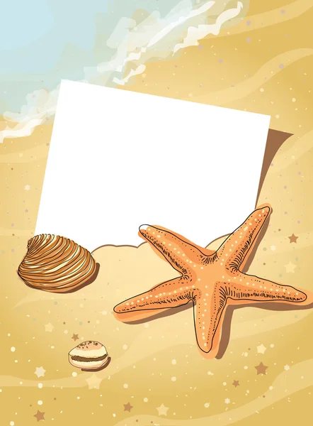 Étoiles de mer sur sable — Image vectorielle