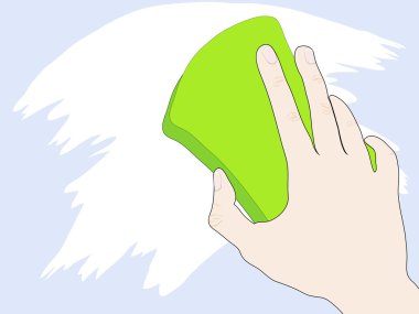 Hand with sponge clipart