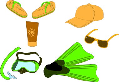 Summer beach set clipart