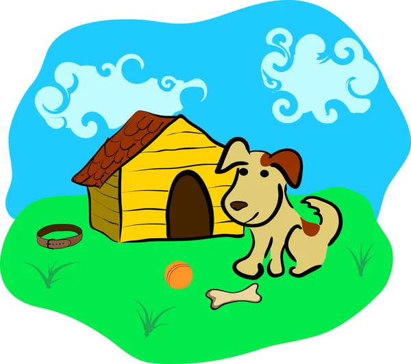 stock vector Dog and kennel