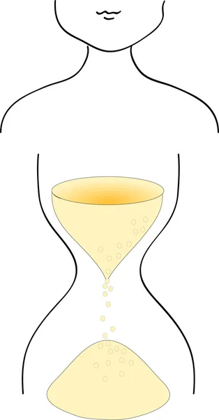 女性の時間ガラス — ストックベクタ