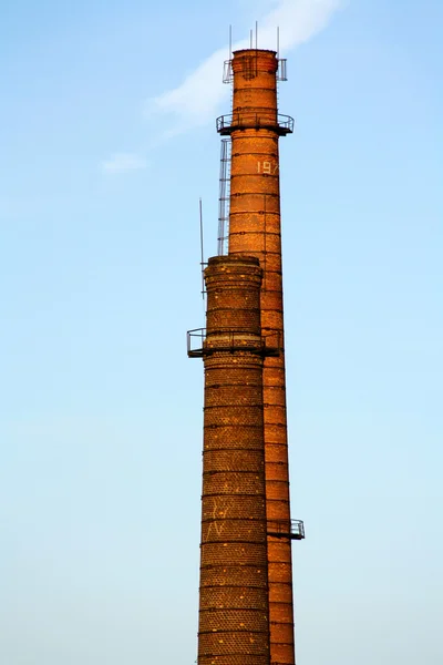 stock image Two factory pipes