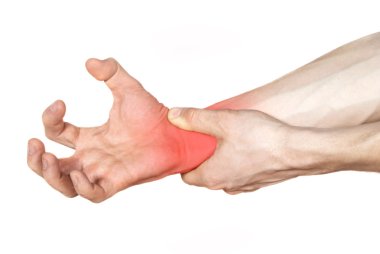 Disease of the hands in red clipart