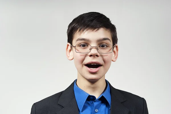 Said the boy with glasses — Stock Photo, Image