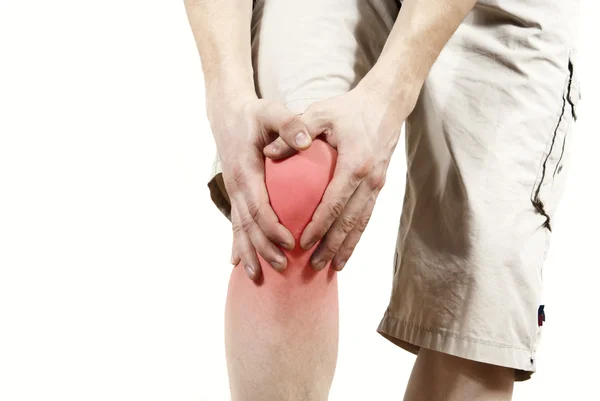 Dolore al ginocchio isolato — Foto Stock