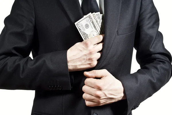 Taking bribe money — Stock Photo, Image