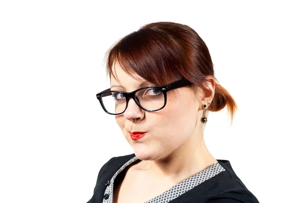 Vacker flicka i glasögon — Stockfoto