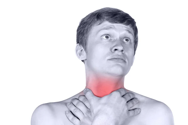 Disease is marked with a red throat — Stock Photo, Image